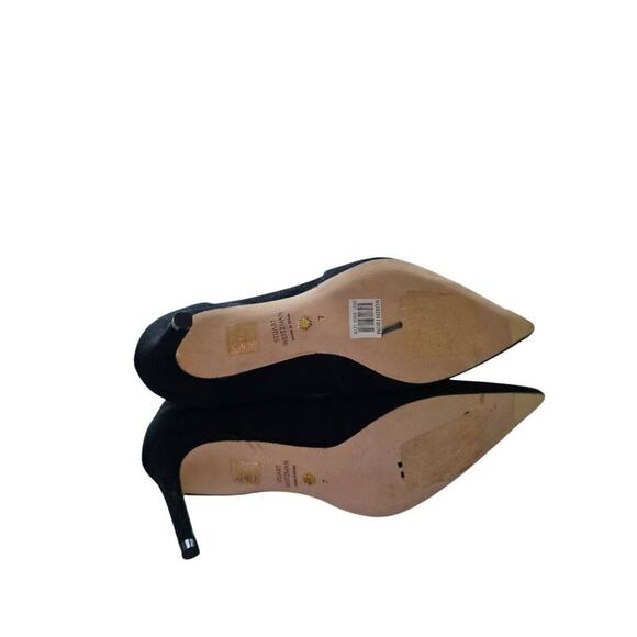 Stuart Weitzman Boots Size 7 Power Bootie Suede Leather Pointed Toe in Black NEW - Picture 8 of 8